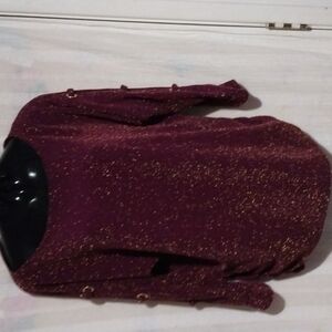 jM collections plumb/gold blouse S